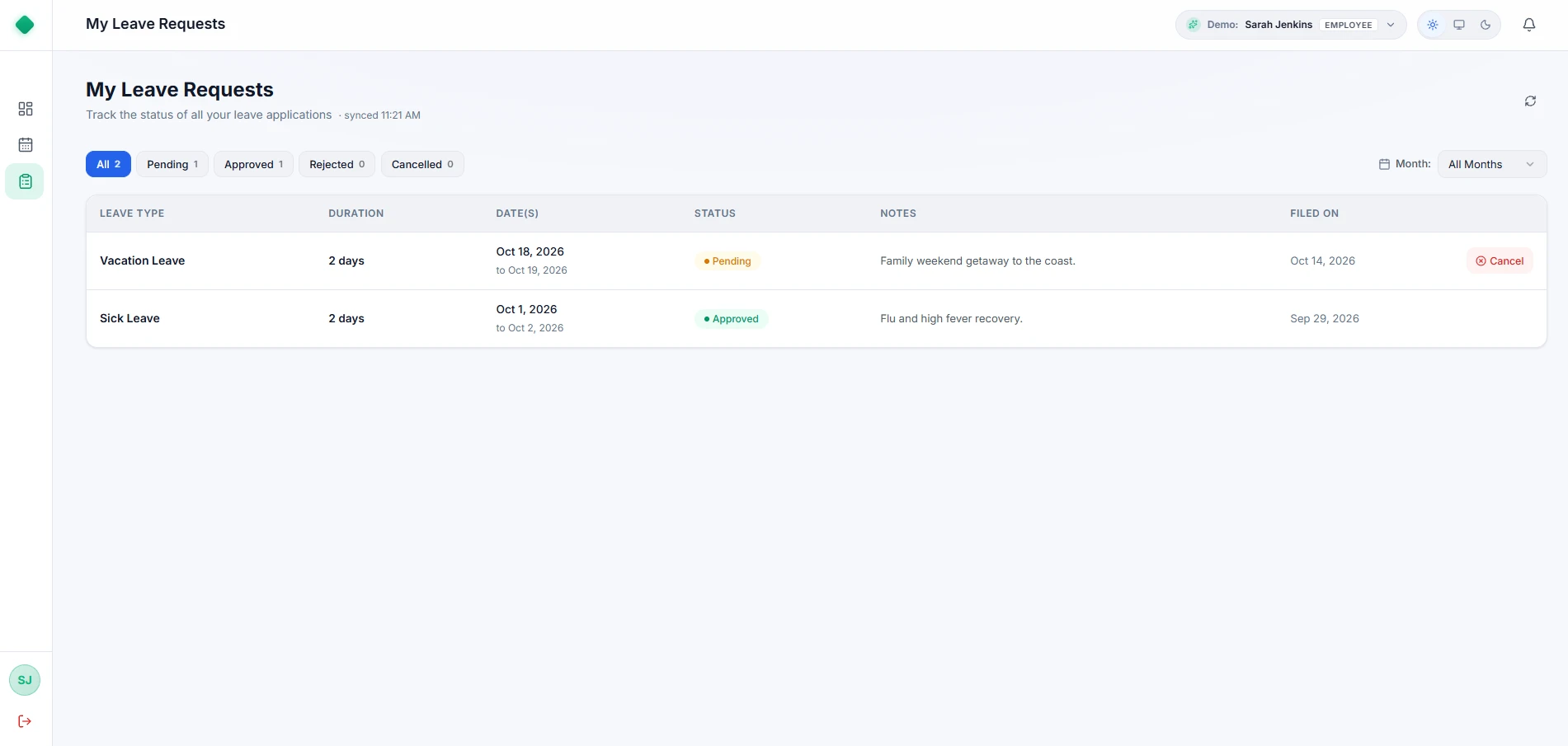 Employee View - Team Schedule